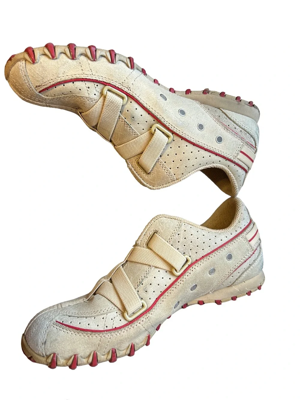 Vintage Y2K Archive Blokette Diesel Explorer Suede Moto Trainers - Tan Red